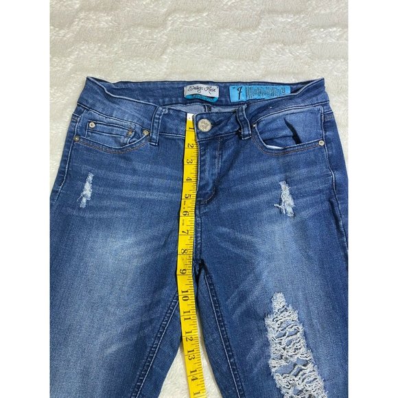 Indigo Rein Distressed Jeans Size 7 Women's 28x29 - Picture 7 of 11